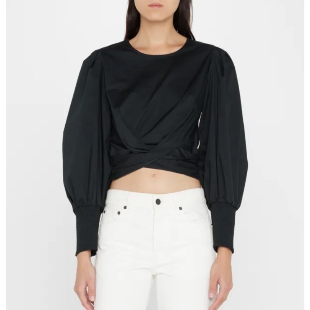 Veronica Beard Nyla Blouse Top in Black Size 6